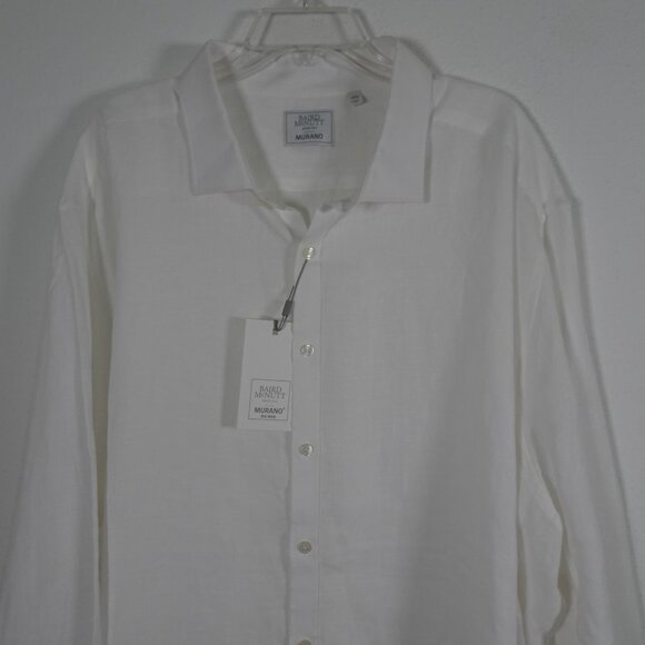 Baird McNutt Linen Button Up Shirt Big Men's Size 4XB White Luxury Resort Beach - Picture 2 of 10